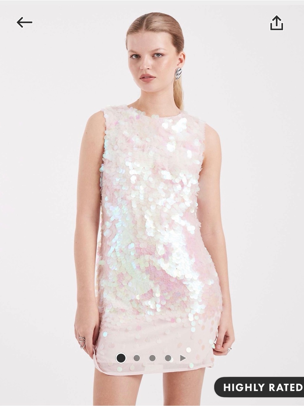NWT Miss Selfridge Sequin Shift Dress in Pink